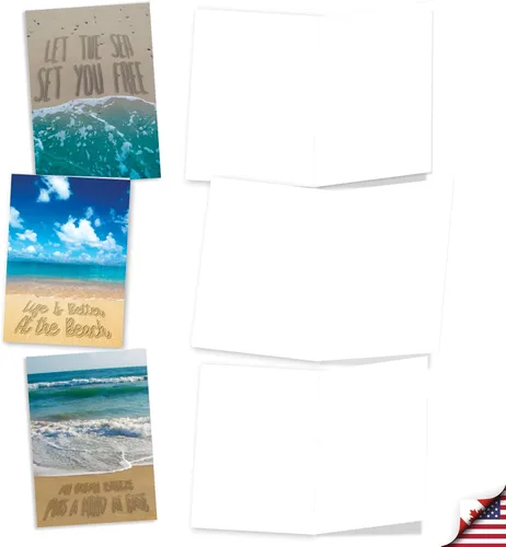 Miniatura 2 de NobleWorks Juego de 10 tarjetas de felicitación en blanco para todas las ocasiones con sobres de 5 x 7 pulgadas (10 diseños, 1 cada uno) Life's a