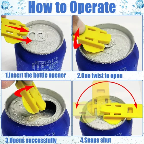 Miniatura 5 de Abrelatas manuales fáciles, paquete de 30 abrelatas de cerveza de soda colorida, abrelatas de plástico de alta calidad, abrelatas de latas