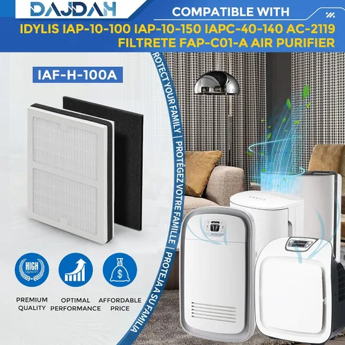 Miniatura 2 de Idylis - Filtro de repuesto para purificador de aire Idylis AC-2119 IAP-10-100 IAP-10-150 IAPC-40-140 y Filtrete FAP-C01-A con filtro Idylis
