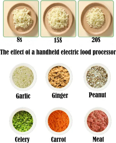 Miniatura 8 de 5 en 1 máquina de corte de verduras eléctrica portátil de mano, cortador eléctrico de verduras, máquina de corte y trituración eléctrica