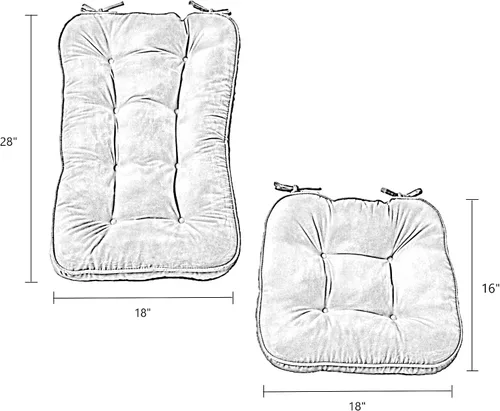 Miniatura 6 de South Pine Porch Hampton Jumbo - Juego de 2 cojines para sillas mecedoras, color borgoña