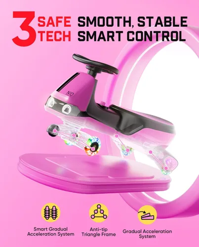 Miniatura 9 de FanttikRide N10 Classic Coche Eléctrico Wiggle con Pedal, Batería Recargable Tipo-C, Trapeador Desmontable con Un Solo Clic, GlideWiz, Antivuelco