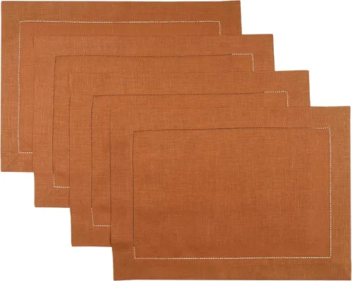 Miniatura 14 de D'Moksha Homes - Manteles individuales de lino - 14 x 19 pulgadas - Color natural - Juego de 4 manteles individuales con vainica, lavables a