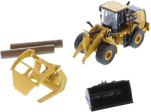 Miniatura 9 de 1/64 Hybrid Collection Series CAT 950M Cargador de ruedas Tenedor largo y cubo (2 troncos incluidos)