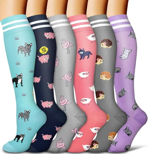 Calcetines médicos de compresión de cobre para mujeres y hombres (6 pares), el mejor apoyo para correr, atletismo, enfermería, viajes