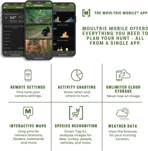 Miniatura 5 de Moultrie Edge Cellular Trail Cámara con batería recargable de iones de litio, conexión automática, cobertura nacional, video de 720p con audio