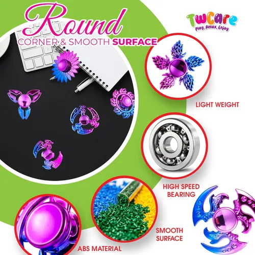Miniatura 4 de Paquete de 20 juguetes giratorios de mano de alta velocidad para ansiedad, TDAH, niños, adultos, niños, niñas, paquete sensorial de la yema