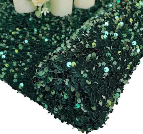 Miniatura 12 de Tela de lentejuelas negras de terciopelo de 1 yarda de largo, tela de lino brillante para coser, tela de spandex de terciopelo para vestido