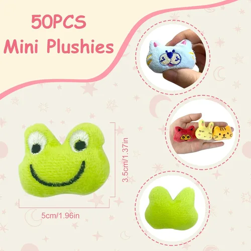 Miniatura 3 de Juego de 50 juguetes de peluche de animales de peluche al azar, lindo juguete de peluche pequeño para el aula, caja del tesoro, juguetes, premios