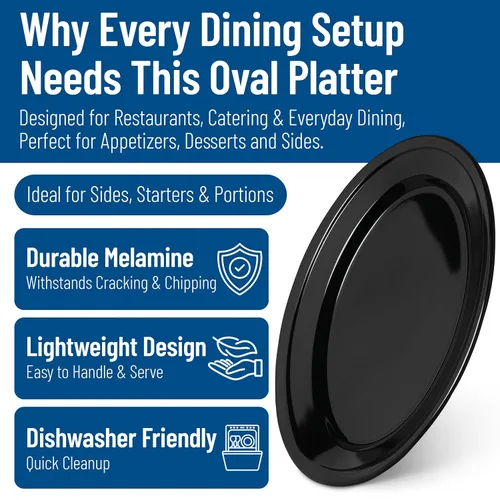 Miniatura 3 de Carlisle FoodService Products Dallas Ware - Plato ovalado de plástico reutilizable con borde para el hogar y restaurantes, melamina, 9.25 x 6.25