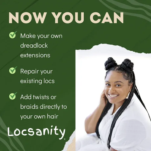 Miniatura 3 de Locsanity Afro Kinky 100% cabello humano natural a granel, cabello trenzado para rastas, reparación de rastas, extensiones de rastas, giros