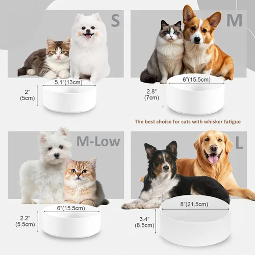 Miniatura 5 de Cuenco de cerámica para perros para comida y agua, cuenco comedero para mascotas para perros y gatos pequeños, plato de alimentación de cerámica