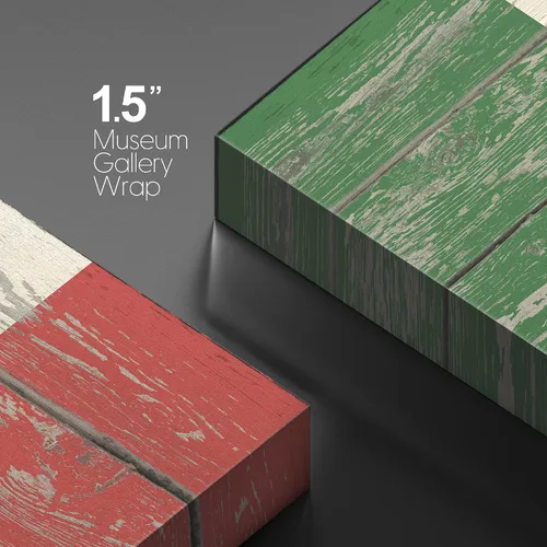 Miniatura 4 de wall26 - Cuadro en lienzo para pared, bandera italiana en paneles de madera vintage retro, arte digital de cultura pop, arte moderno tradicional