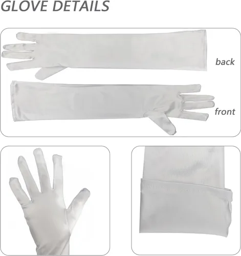Miniatura 2 de Guantes largos de fiesta de ópera, guantes de satén de los años 20 hasta el codo para mujer, 21 pulgadas, para novia, boda, fiesta de té