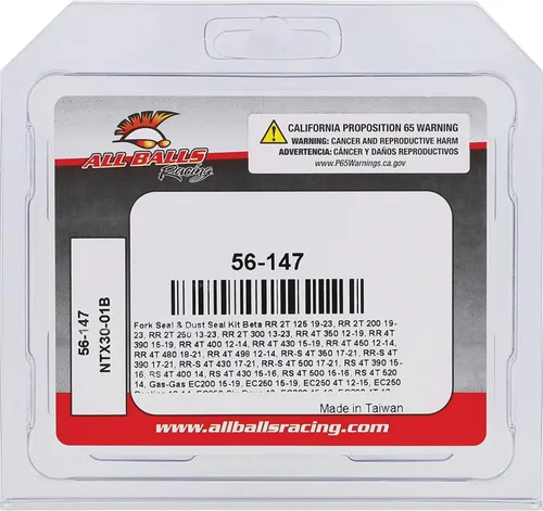 Miniatura 4 de Kit de horquilla y sello anti polvo All Balls Racing 56-147 Compatible con/Reemplazo para Honda Husqvarna Kawasaki Suzuki Yamaha