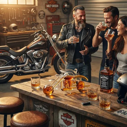 Miniatura 8 de Juego de decantador de whisky y vino en forma de motocicleta con regalos de motocicleta, regalos de moto, dispensador para vino, whisky escocés