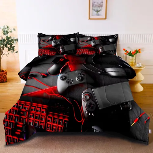 Miniatura 9 de Edredón Gaming para Niños Adolescentes, Juegos de Ropa de Cama Twin de Juegos, Juego de Edredón para Niños Gamers, Juego de Cama de Videojuegos
