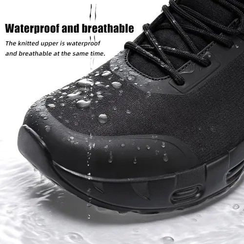 Miniatura 2 de Botas tácticas militares para hombre, impermeables, de 6 pulgadas, ligeras, duraderas, con cremallera lateral, botas de combate para trabajo