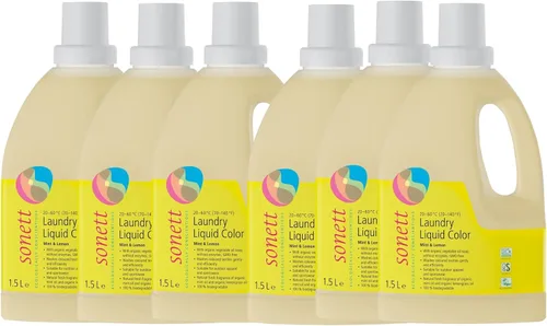 Miniatura 9 de Sonett Detergentes líquidos orgánicos para lavandería, sensibles (1 unidad) para personas con alergias, sin OMG, certificado orgánicamente cultivado