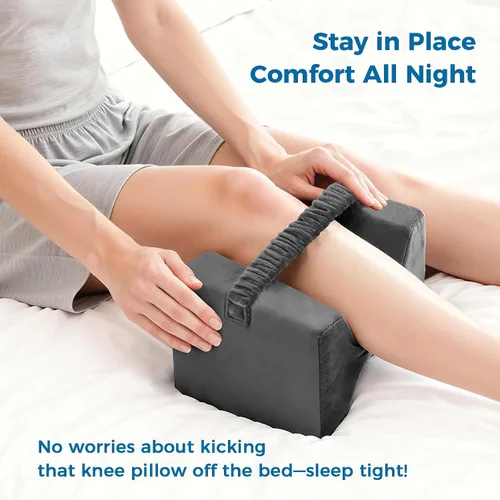 Miniatura 3 de Almohada de rodilla para dormir de lado, almohada de espuma viscoelástica con correa para dormir de lado, almohada de elevación de apoyo entre