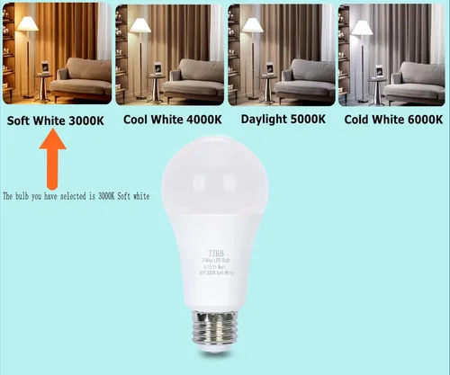 Miniatura 4 de Paquete de 4 bombillas LED de 3 vías de 50 100 150 vatios equivalentes, blanco suave 3000K, bombillas de tres vías de 5/10/15W, base A19 E26, 700