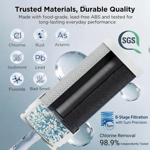 Miniatura 5 de ANGEL CF30 Filtro de agua para grifo de fregadero, sistema de filtración de agua de montaje en grifo, reduce el 98% de cloro, plomo y óxido, probado