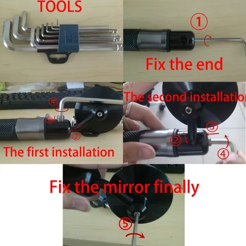 Miniatura 6 de Espejos laterales universales redondos de aluminio CNC para motocicleta, 7/8 pulgadas, para bicicleta deportiva, crucero, scooter (tipo clásico)