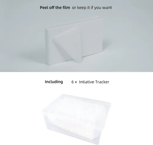 Miniatura 7 de Rastreadores de iniciativa superior de pantalla borrable de acrílico, 6 unidades para DND, otros juegos de rol de mesa (6 piezas blancas)