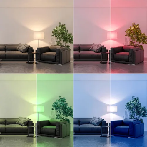 Miniatura 4 de Feit Electric Bombilla LED A19 que cambia de color, 16 colores con 5 niveles de brillo, efectos de flash/estroboscópico/desvanecimiento/suave, 5 W