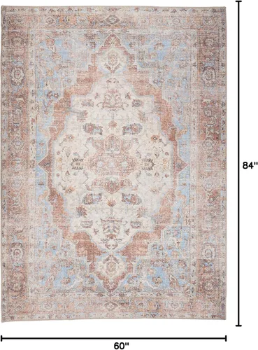 Miniatura 256 de GLN Rugs Traditional Collection - Alfombra de felpilla lavable a máquina, tradicional lavable, antideslizante, alfombra de felpilla de pelo corto