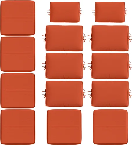 Miniatura 9 de 14 Piezas Fundas de Cojines para Exteriores Resistentes a Todo Clima Fundas de Cojines para Patio, Reemplazo Impermeable con Cremallera para Muebles