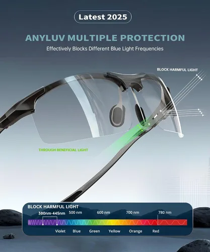Miniatura 3 de ANYLUV Gafas de luz azul para hombre: gafas de bloqueo de luz azul de fibra de carbono ligeras anti para protección ocular