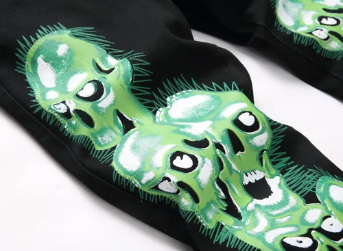 Miniatura 79 de Baylvn - Pantalones de mezclilla entallados y estampados para hombre con corte recto