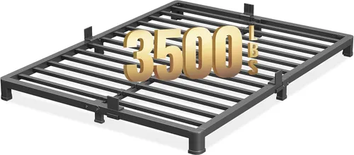 Miniatura 11 de NKZ Base de cama individual de 12 pulgadas, plataforma de metal resistente con patas de esquina redondas, soporte de listones de acero resistente
