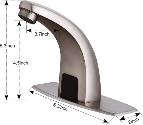 Miniatura 4 de Grifo automático de baño sin contacto, sensor de movimiento activado manos libres cepillo mezclador sensor de níquel con placa de cubierta..