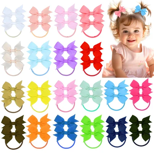 Miniatura 8 de Lazos para el pelo de bebé para niñas pequeñas, 200 unidades, bandas de pelo pequeñas, sin daños, bandas de goma de nailon multicolor para el 200