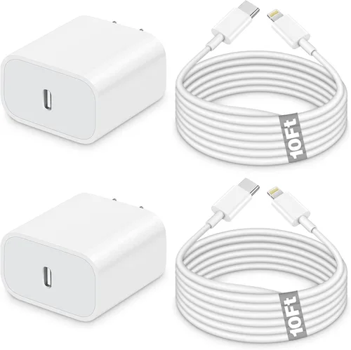 Miniatura 10 de Cargador de carga rápida para iPhone 17 de 10 pies, adaptador de bloque de carga rápida USBC de 20 W con cable USB C a USB C de 10 pies de largo