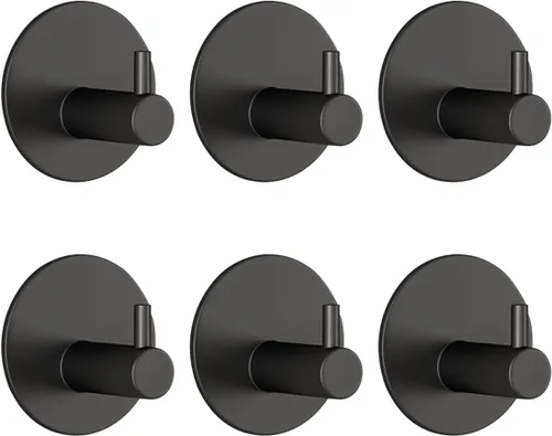 Miliocry Paquete de 6 ganchos para toallas de baño, ganchos adhesivos para colgar toallas de baño, ganchos de pared resistentes, resistentes al