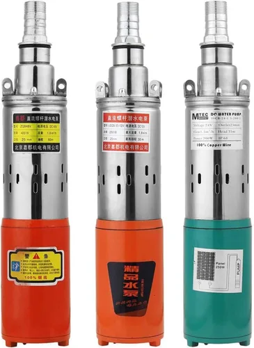 Miniatura 2 de Bomba sumergible pequeña ajustable de 400 W, 12 V, 24 V, 48 V, CC, bomba sumergible para pozo profundo, bomba de agua de alta elevación de 1800 L/H