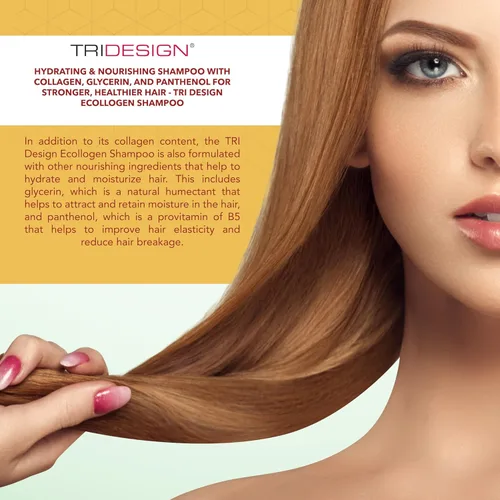 Miniatura 4 de TRIDESIGN Ecollogen Shampoo - Champú reabastecedor para el cabello para hombres y mujeres, productos para el cuidado del cabello con concentrado