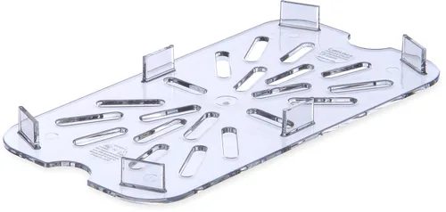 Carlisle FoodService Products 3069507 - Estante de drenaje de plástico para bandeja de alimentos de tamaño 1/4, transparente, 0.6 pulgadas (paquete