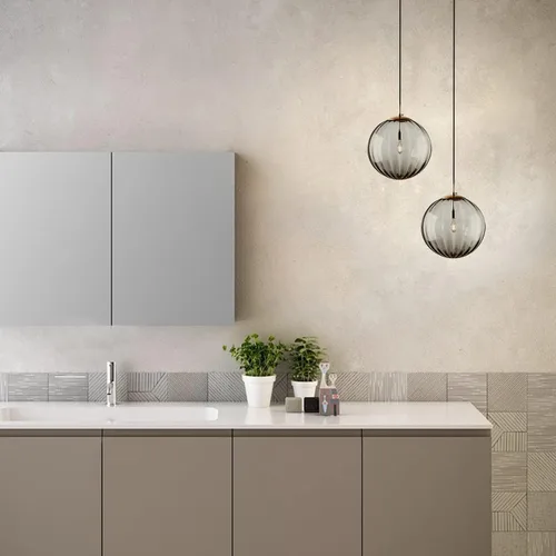 Miniatura 9 de KCO Lighting - Lámpara colgante moderna de globo grande, lámpara colgante de cristal gris humo de mediados de siglo, luces colgantes vintage