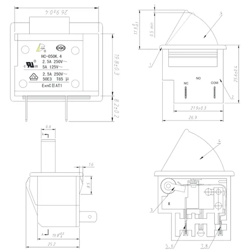 Miniatura 5 de BOJACK Interruptor de luz para puerta de refrigerador, 2 pies (paquete de 2)