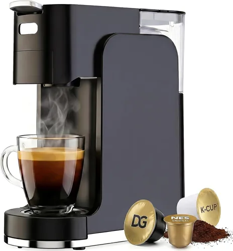 Cafetera de una sola porción todo en 1, cafetera caliente y helada para café molido, cápsula K-Cup, NES Original y DG, cafetera espresso de 20