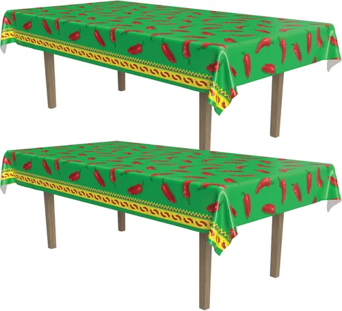 Miniatura 17 de Beistle Mantel de casa embrujada, 54 x 108 pulgadas, 2 piezas, mantel de plástico, mantel rectangular, mantel de Halloween, mantel de vacaciones