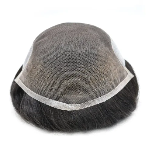 Miniatura 4 de Toupee - Pieza de cabello humano real, sistema de reemplazo de encaje suizo suave para hombre, pieza de pelo tipo tupé, protesis capilar para hombre