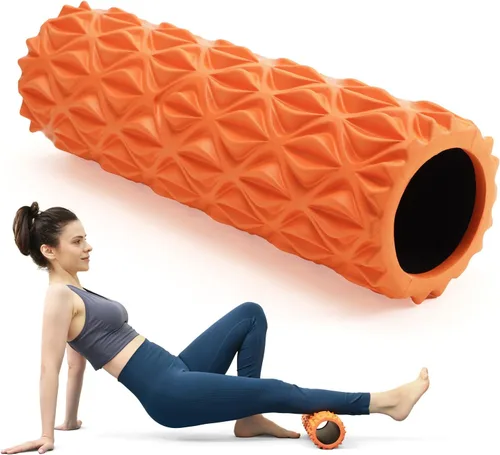 Rodillo de espuma, masajeador de tejido profundo de 15 pulgadas para masaje muscular, liberación de puntos gatillo miofascial, ejercicio, yoga,