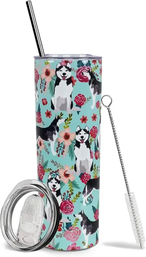 Miniatura 33 de Dachshund - Vaso de viaje aislado de acero inoxidable de 20 onzas con asa y pajilla, regalo para mujer, para el Día de la Madre, a prueba de fugas