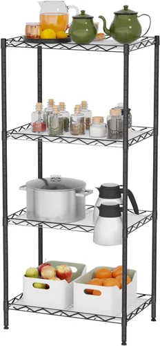 Miniatura 25 de FDW Estantes de almacenamiento ajustables, unidad de estantería de alambre de 5 niveles, estantes de metal resistente con ruedas, 14 pulgadas