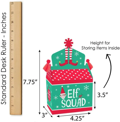 Miniatura 6 de Big Dot of Happiness Elf Squad - Caja de golosinas para fiestas – Cajas de elfo para niños para Navidad y fiesta de cumpleaños – Juego de 12